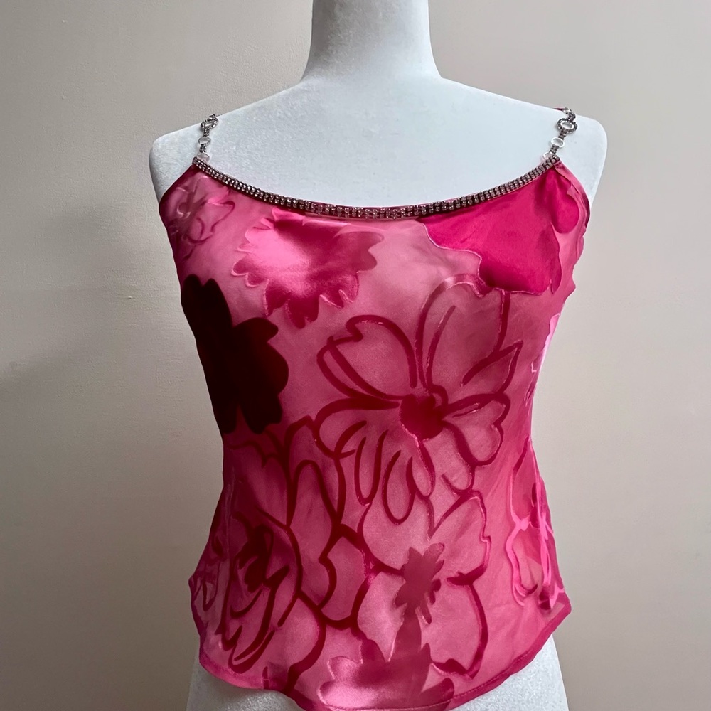 Chic Floral Camisole with Chain Straps